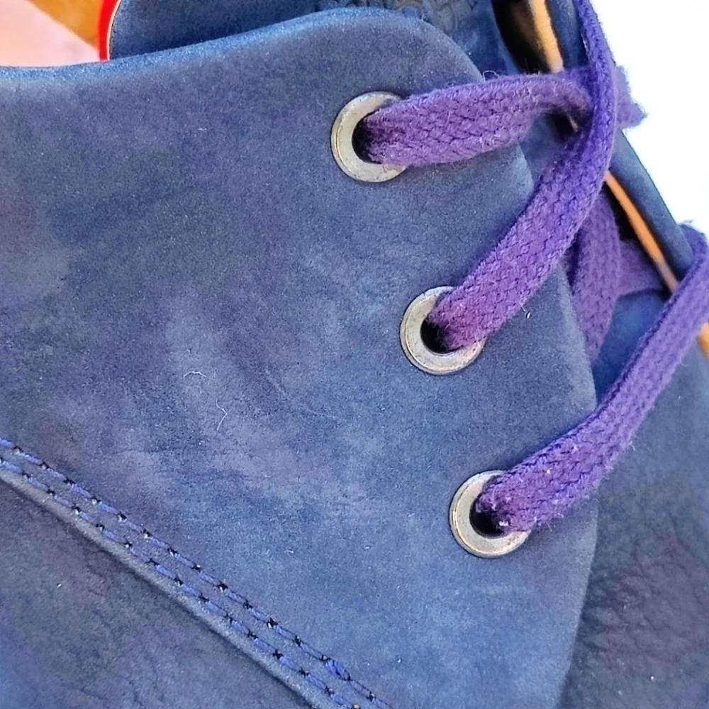 Samuel Hubbard Mens Oxford  Blue Nubuck Leather Laceup VIBRAM Sole Shoes Sz 10.5